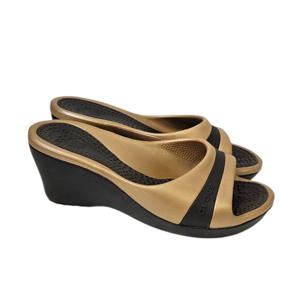 CROCS Womens Wedges, Rubber, Comfort, Open Toe Sandals, Size 7 - Picture 4 of 9